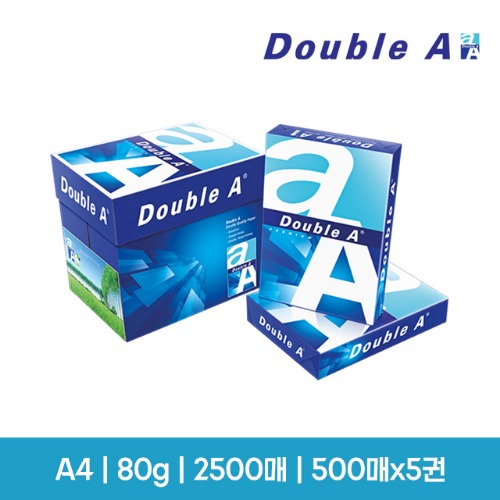 [더블에이] Double-A A4용지 80g 백색 복사용지(500매*5권) 2500매